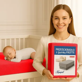 Prostěradlo FROTÉ PROSTĚRADLO S GUMOU 38X80 POLSKÉ ČERVENÉ