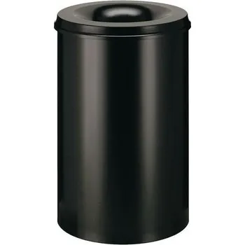 Odpadkový koš Kovový samozhášecí odpadkový koš Hole, objem 15 l, černý