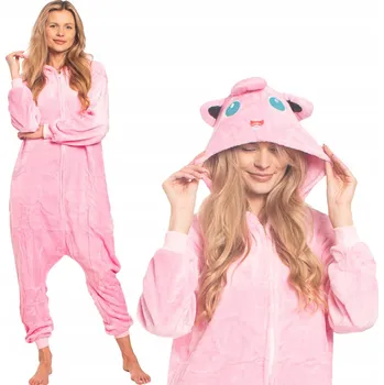 Dámské noční prádlo Dámské pyžamo kombinéza Kigurumi Onesie Jiggly Puff Pokémon Růžová 175-185 XL