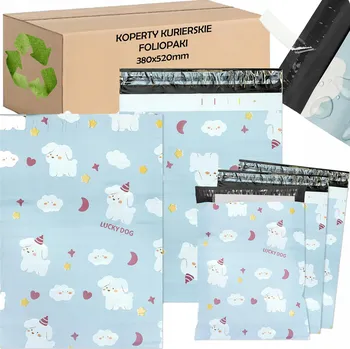 Obálka PLASTOVÉ OBÁLKY BALÍČKY PRO KUŘÍRNÍ DOPRAVU SILNÁ FÓLIOVÁ OBÁLKA 380X520 LUCKY DOG 50 Ks
