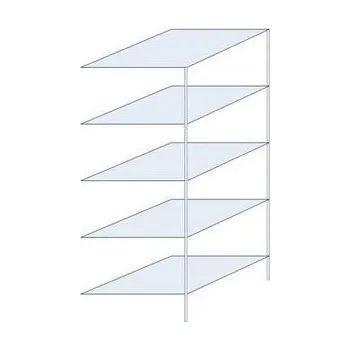 Dílenský regál Kovový regál Taranis, přístavbový, 200 x 75 x 80 cm, 1 170 kg, 5 polic, stříbrný