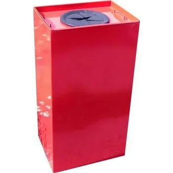 Odpadkový koš Kovový odpadkový koš Unobox na tříděný odpad, objem 100 l, červený