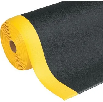 Rohožka Protiúnavová průmyslová rohož Manutan Expert s granulovaným povrchem, šířka 122 cm, metrážová, černá/žlutá