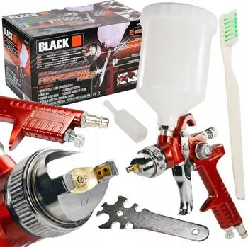 Stříkací pistole Lakýrnická pistole Black 1,7 mm HVLP, nádobka 600 ml