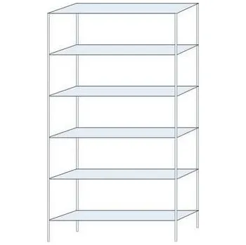 Dílenský regál Kovový regál Taranis, základní, 250 x 130 x 30 cm, 1 960 kg, 6 polic, stříbrný