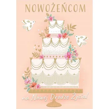 Přání A5 Svatba Dort Krémové SVATEBNÍ PŘÁNÍ SADA