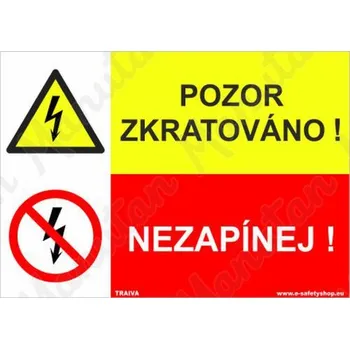 Kancelář Pozor zkratováno, plast 210 x 148 x 2 mm A5