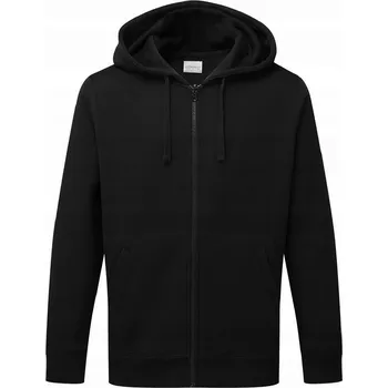 Pánská mikina PÁNSKÁ MIKINA SPORTOVNÍ S KAPUCÍ KLOKANKA ČERNÁ NA ZIP PRACOVNÍ M