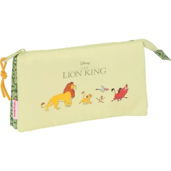 Penál Trojitý penál Mufasa The Lion King Zelená Béžová (22 x 12 x 3 cm)