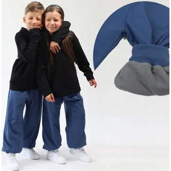 Chlapecké kalhoty Zateplené kalhoty DUO tmavě modré 110 silné zimní s fleecem