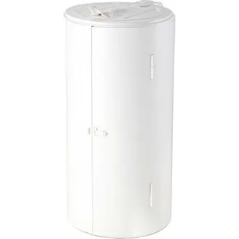 Odpadkový koš Stojan Meva na odpadkové pytle s víkem, bílý