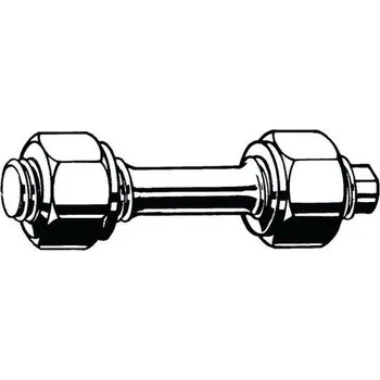 Šroub Svorník se zúžením a 2 šestihrannými maticemi DIN 2510 L/NF Ocel 25CrMo4+QT (1.7218)/C35E+QT (1.1181) Pravý Bez PU KG/YK M16X90