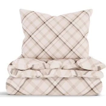 Povlečení Francouzské bavlněné povlečení Renforcé - Káro krémové