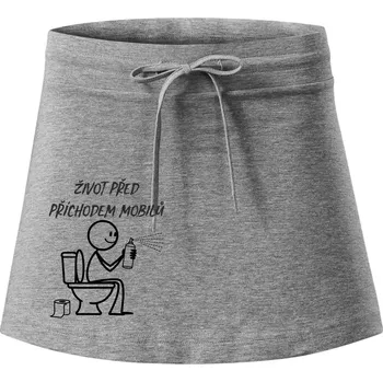 Dámské oblečení Život před příchodem mobilů - Sportovní sukně - two in one - M ( Tmavě šedý melír )