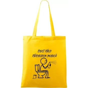 Život před příchodem mobilů - Taška bavlněná - 42 x 38 cm ( Žlutá )