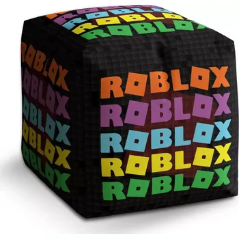 Taburet Sablio Taburet Cube ROBLOX Barevný text: 40x40x40 cm