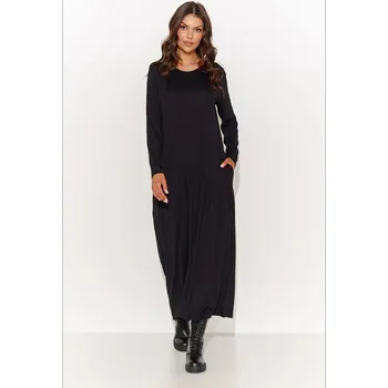 Dámská móda Dámské maxi šaty z viskózy s kapsami a prošíváním, 36/38 i240_184371_2:36/38