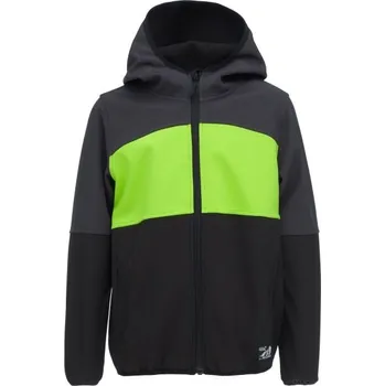 Chlapecké oblečení Chlapecká softshellová bunda Lewro LYNZ 128/134 Tmavě šedá, Černá, Zelená