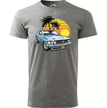 Pánské tričko Sablio Tričko s potiskem Car Sunshine - šedé 2XL