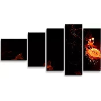 Obraz Sablio Obraz - 5-dílný Červený oheň - 100x60 cm