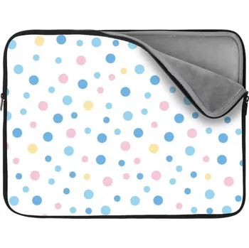 pouzdro na notebook Sablio Obal na notebook Barevné puntíky na bílé - 17"