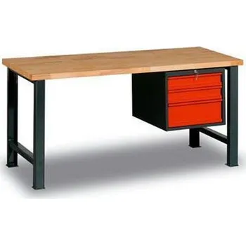 Dílenský stůl Dílenský stůl Weld se 3 zásuvkami, 84 x 200 x 68,5 cm, antracit