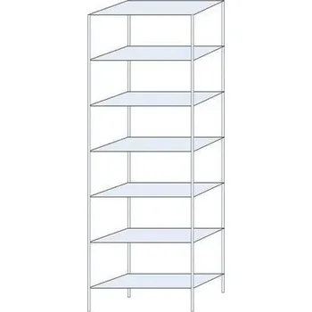 Dílenský regál Kovový regál Ogmios, základní, 300 x 100 x 40 cm, 2 300 kg, 7 polic, 150 kg/police, pozink