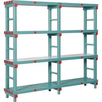 Dílenský regál Plastový regál Hermes, základní, 167 x 180 x 40 cm, 1 440 kg, 4 police, zelený