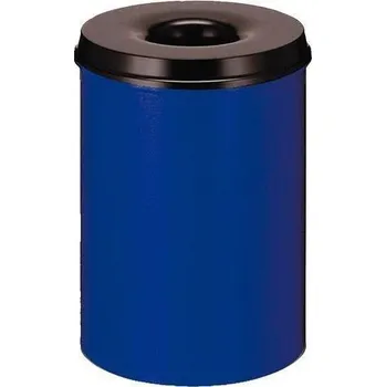 Odpadkový koš Kovový samozhášecí odpadkový koš Hole, objem 80 l, modrý
