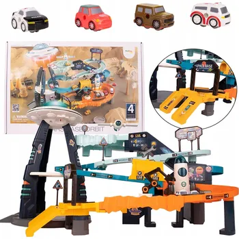 autodráha AUTODRÁHA GARÁŽ S VÝTAHEM PARKOVIŠTĚ VESMÍRNÁ ZÁKLADNA UFO TALÍŘ 4 AUTÍČKA