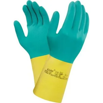 Kyselinovzdorné rukavice ANSELL BI-COLOUR, vel. 07