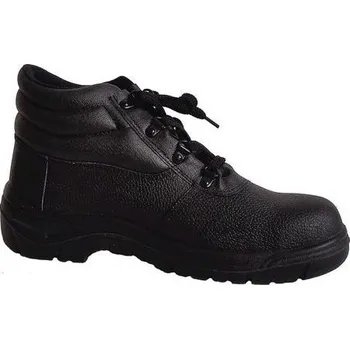 Pracovní obuv Pracovní kožené kotníkové boty Manutan Expert Blackie s ocelovou špicí, černé, vel. 44