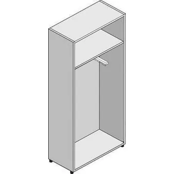Nábytek Vysoká šatní skříň System, 214 x 86 x 45 cm, s dvířky, dezén buk
