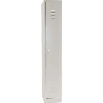 Nábytek Svařovaná šatní skříň Manutan Expert DURO PROFI, 1 oddíl, šedá/šedá, otočný uzávěr