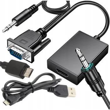 Video kabel Kabel SwiatKabli HDMI - VGA (D-Sub) 0,1 m