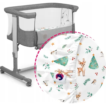 Prostěradlo Prostěradlo do postýlky Lionelo AURORA k přistavení k posteli - Vánoční VZORY