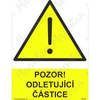 Kancelář Pozor odletující částice, plast 210 x 297 x 0,5 mm A4