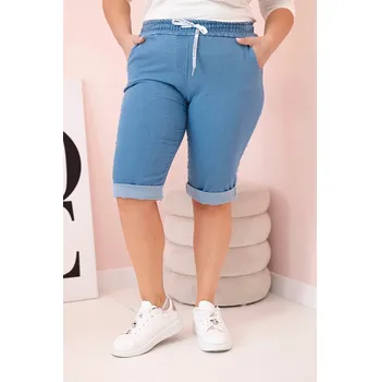 Dámské kraťasy Kesi Dámské plátěné kraťasy Varno azurová 5XL