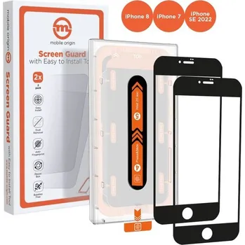 Mobile Origin Orange Screen Guard na Apple iPhone 8/7/SE 2020/SE 2022 s aplikátorem (2 ks) (SGA-SE22-2pk) černá