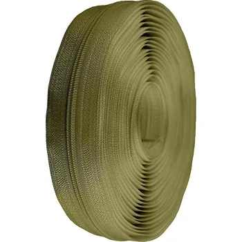 Zip spirálový No 3 metráž pro jezdce typu POL, barva 263 zelená khaki