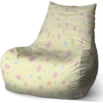 Sedací pytel Sablio Sedací vak Bean Hvězdy, květy a puntíky - 100 x 90 x 45 cm