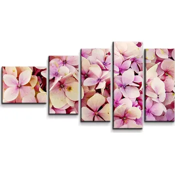 Obraz Sablio Obraz - 5-dílný Růžové květy - 100x60 cm
