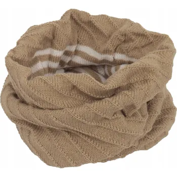 Šála W327B Béžový teplý zimní pletený šál nákrčník