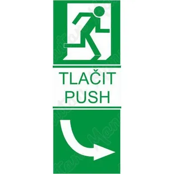 Tlačit vpravo, samolepka 100 x 200 x 0,4 mm, fotoluminiscenční