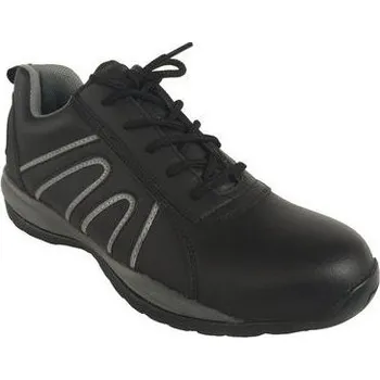 Pánské tenisky Sportovní kožené tenisky Manutan Expert s ocelovou špicí, černé/šedé, vel. 41