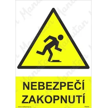 Kancelář Nebezpečí zakopnutí, samolepka 210 x 297 x 0,1 mm A4