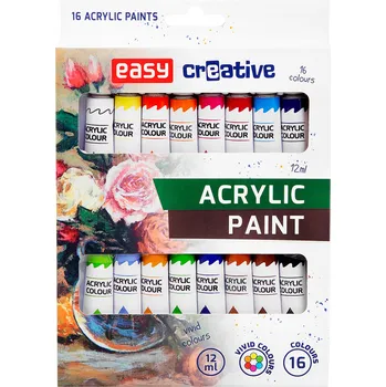 Vodová barva Akrylové barvy Easy Creative 16 barev, 12 ml