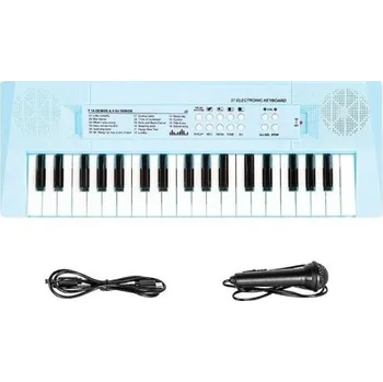Klasická kytara Barevné dětské elektronické pianko 41 x 15 cm se 37 klávesami, mikrofonem, USB kabelem a funkcemi hraní modrá