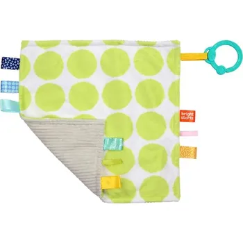 BRIGHT STARTS Mazlící dečka na C kroužku Little Taggies zelené tečky 0 m+