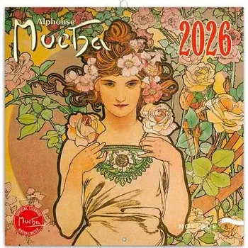 Kalendář NOTIQUE Poznámkový kalendář Alfons Mucha 2026, 30 x 30 cm [A]